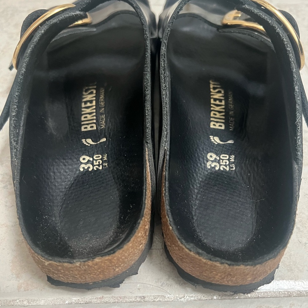 Size 39 - Birkenstock Arizona Big Buckle - Black Patent Leather Sandals - Picture 4 of 10